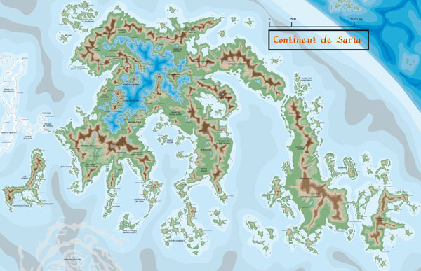 continent de Saria du monde de selandia